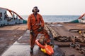 Seaman AB or Bosun on deck of offshore vessel or ship