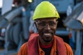 Seaman AB or Bosun on deck of vessel or ship , wearing PPE