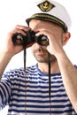 Seaman with binoculars Royalty Free Stock Photo