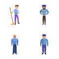 Seaman icons set cartoon . Sailor in uniform Royalty Free Stock Photo