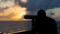 A seaman looks through binoculars Royalty Free Stock Photo