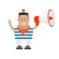 Seaman with megaphone