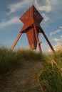 Seamark in sand dunes in Blokhus