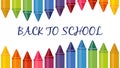 Seambless banner with colored pencils on white background. Great for your Back To School Projects