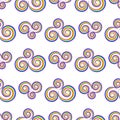 Seamlass rainbow psychedelic swirl pattern. Vector decorative element.