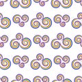 Seamlass rainbow psychedelic swirl pattern. Vector decorative element. Royalty Free Stock Photo