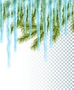 Seamles border with icicles Royalty Free Stock Photo
