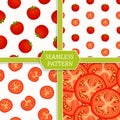 Seamles pattern collection with tomatoes.