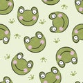 Seamles pattern with cute frog