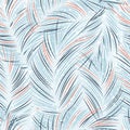 Seamles vector background with tropical palm leaves