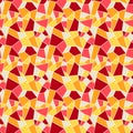 Seamles vitrage stained-glass pattern in hot colors of yellow,