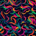 Seamless abstract background with African motifs on a black background Royalty Free Stock Photo