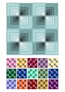 Seamless abstract background with blue checker patterns in minimal design, mega set of color variants, 3d optical art Royalty Free Stock Photo