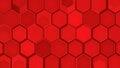 Abstract red hexagonal pattern with glossy texture and modern design Royalty Free Stock Photo
