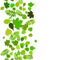 Seamless abstract background with green leaflets.