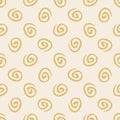 Seamless abstract background with cute round swirls on pastel beige background.