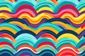 Seamless abstract background of multicolored waves