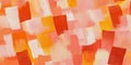 A seamless abstract background of overlapping rectangular blocks in vibrant orange, red, and peach