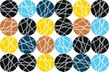 Seamless, abstract background pattern made with colorful, striped circles Royalty Free Stock Photo