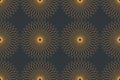 Seamless abstract background pattern made with curvy lines forming circles in sun abstraction. Royalty Free Stock Photo