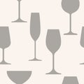 Seamless abstract background with silhouette of wine glasses