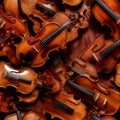 Music Theme Seamless Abstract Background Tile of Violins - Generative AI Royalty Free Stock Photo