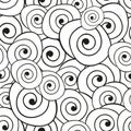 Seamless abstract black and white shell pattern