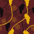 Seamless abstract brown grape pattern