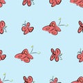 Seamless abstract butterfly illustrations background. Sketch, graphic, surface & digital. Royalty Free Stock Photo