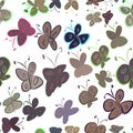 Seamless abstract butterfly illustrations background. Creative, underwater, shape & style. Royalty Free Stock Photo