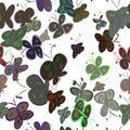 Seamless abstract butterfly illustrations background. Underwater, style, repeat & shape. Royalty Free Stock Photo