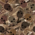 Seamless abstract camouflage pattern with skulls Royalty Free Stock Photo