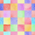 Seamless abstract colorful watercolor squares background Royalty Free Stock Photo