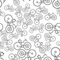 Seamless abstract conceptual hand drawn outline of bicycle. Shape, cover, wallpaper & illustration.