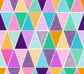 Seamless abstract creative colorful triangle dots pattern on white background.