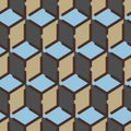 Seamless abstract cube geometric vector, cool pattern.