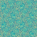 Seamless abstract curly floral pattern