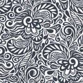 Seamless abstract curly floral pattern