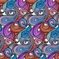 Seamless abstract curly wave pattern