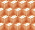 Seamless abstract 3d background pattern made of an array of tech cubes in white and orange Royalty Free Stock Photo