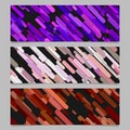 Seamless abstract diagonal stripe pattern banner background template design set - horizontal rectangle vector graphics Royalty Free Stock Photo