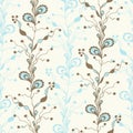 Seamless abstract floral pattern. Doodle style. Textile fashion design. Royalty Free Stock Photo
