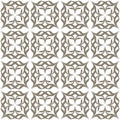 Seamless abstract floral pattern in oriental style. Geometric flower ornament on a white background.