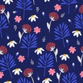 Seamless abstract floral pattern. Vector flower background for fabric, wrapping, textile, wallpaper, apparel. Royalty Free Stock Photo