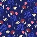 Seamless abstract floral pattern. Vector flower background for fabric, wrapping, textile, wallpaper, apparel.