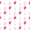 Seamless abstract flying balloons illustrations background. Style, celebrations, design & birthday. Royalty Free Stock Photo