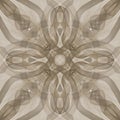Seamless abstract geometric floral monochrome surface pattern in sepia color