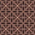 Seamless abstract geometric brown floral monochrome surface pattern Royalty Free Stock Photo