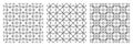Seamless abstract geometric pattern.Black and white average lines.A set of three patterns Royalty Free Stock Photo
