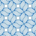 Seamless abstract geometric pattern with blue striped waves on a white background. Textile graphic texture.Stylish modern design. Royalty Free Stock Photo